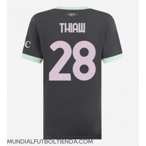 Camiseta AC Milan Malick Thiaw #28 Tercera Equipación Replica 2024-25 para mujer mangas cortas